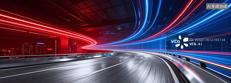 【AI数字艺术】汽车广告背景图，城市弯道图片素材