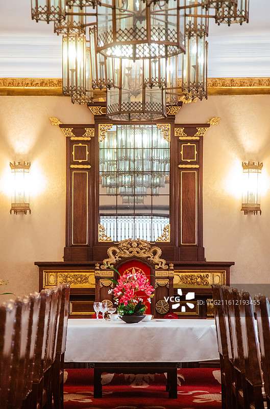 吉林长春伪满皇宫博物院勤民楼赐宴殿图片素材