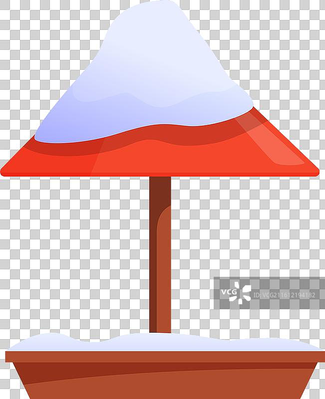 覆盖着雪的木制喂鸟器图片素材