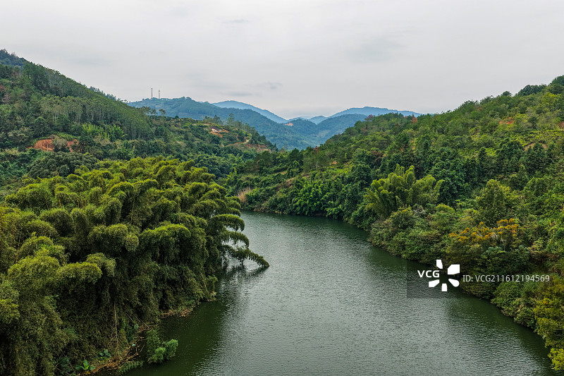 航拍广东梅州大埔大东镇白土村图片素材