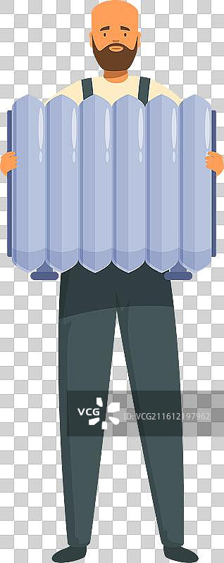 手持暖气片的水管工角色图片素材