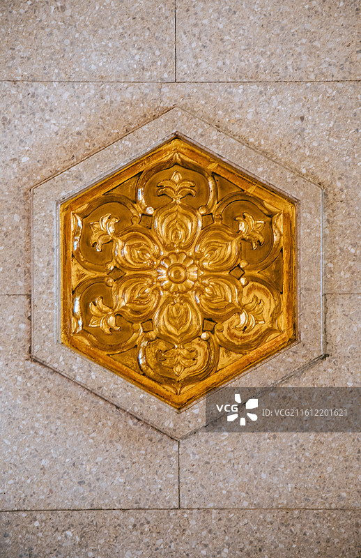 吉林长春伪满皇宫博物院同德殿兰花御纹章装饰图片素材