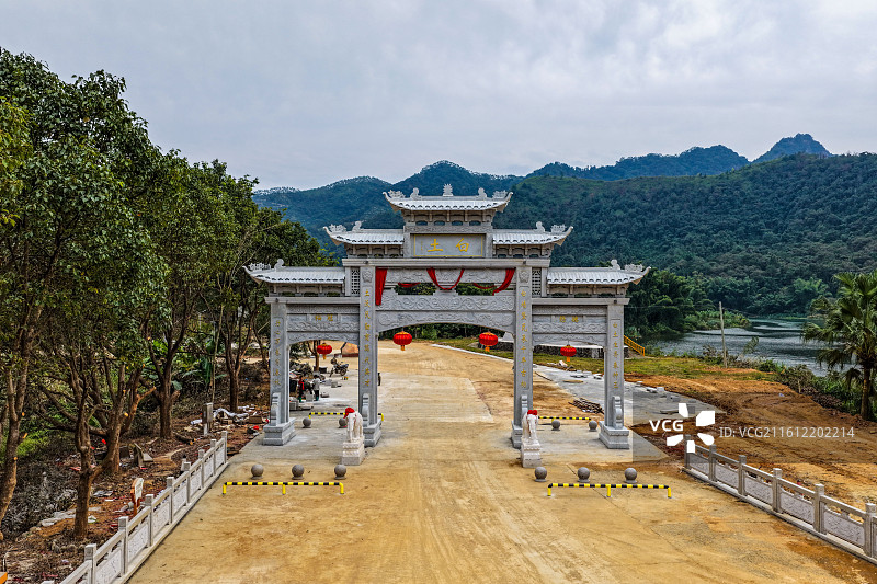 航拍广东梅州大埔大东镇白土村图片素材