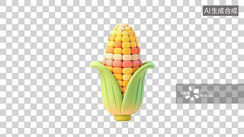 【AI数字艺术】卡通粘土风格的玉米图片素材