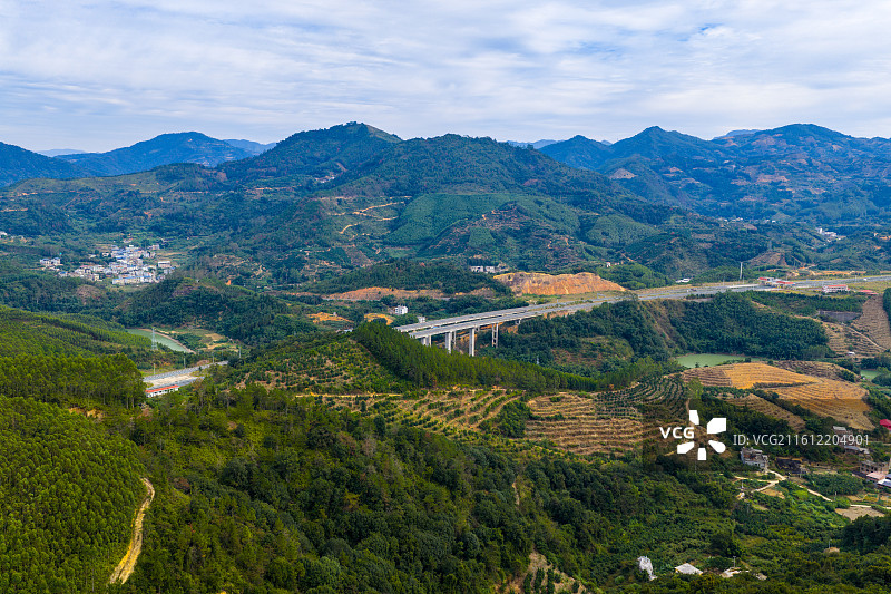 航拍广东梅州大埔大东镇白土村图片素材