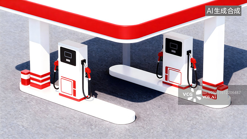 【AI数字艺术】加油站图片素材