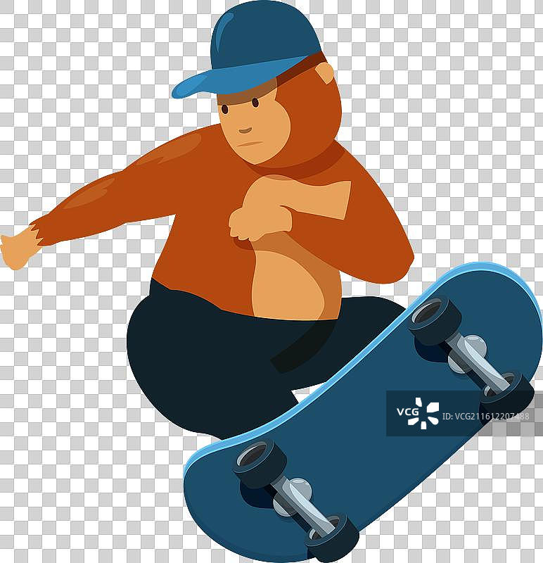 戴着蓝色帽子的酷炫猴子角色图片素材