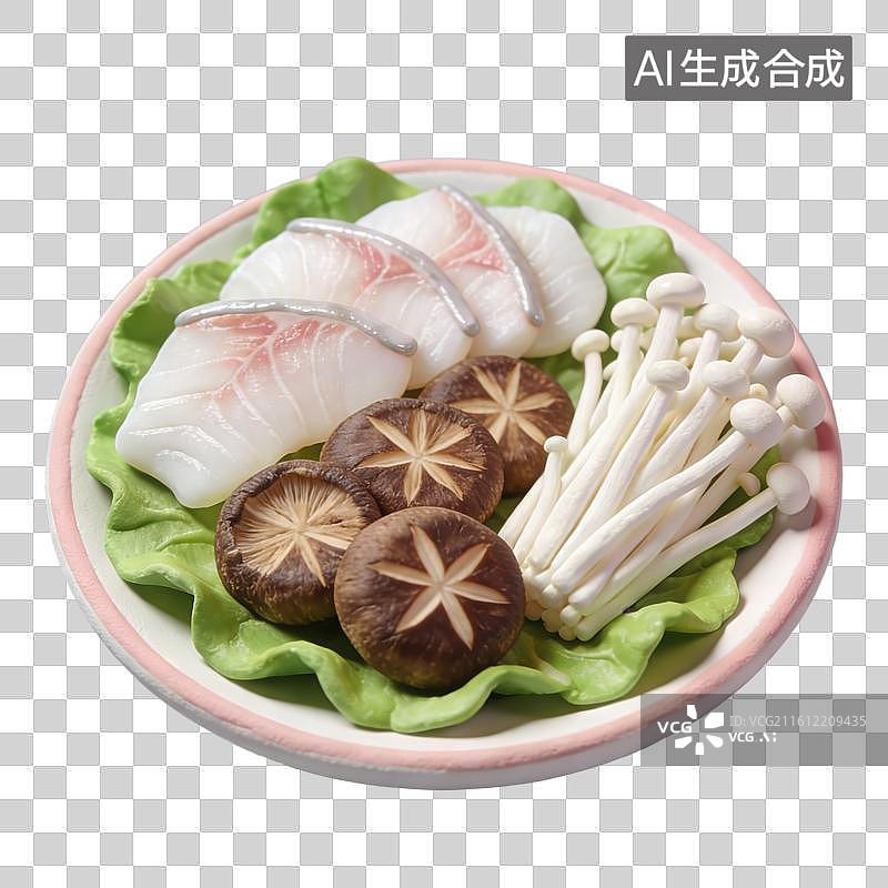 【AI数字艺术】3D立体春节过年冬天火锅涮羊肉配菜元素图片素材