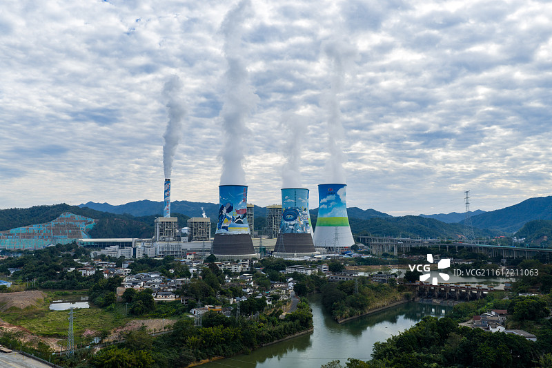 航拍广东梅州大埔三河坝发电厂图片素材