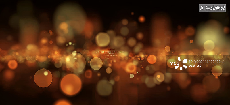 【AI数字艺术】金色光斑与模糊光效交织的梦幻背景图片素材