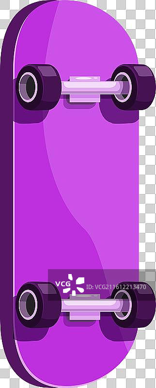 紫色的滑板竖立在尾部，展示其图片素材