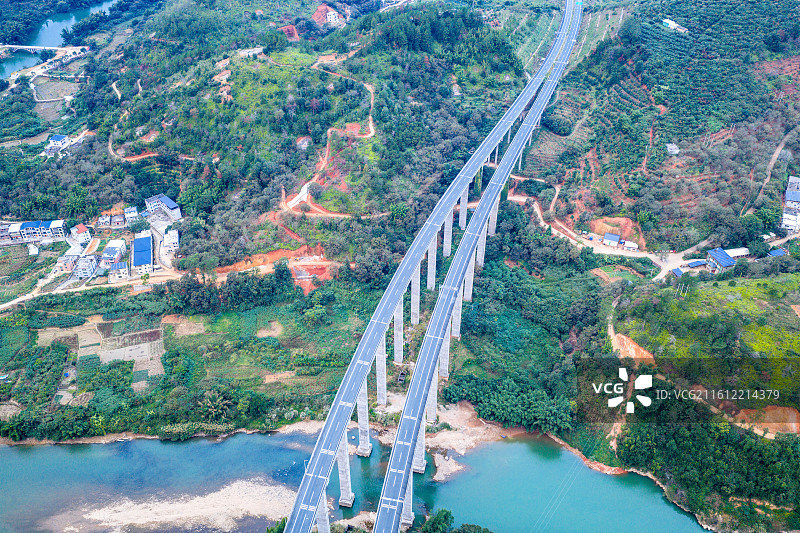 航拍广东梅州大埔大东镇白土村图片素材