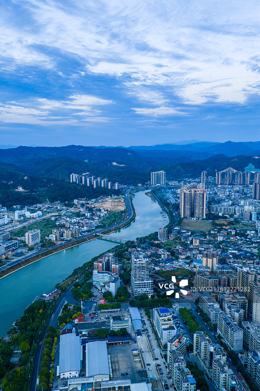 航拍广东梅州大埔县城图片素材