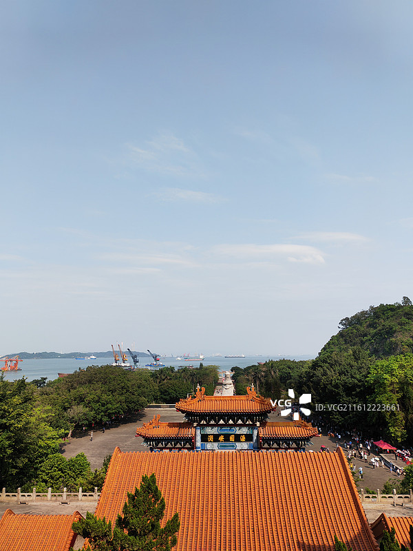 广州 南沙天后宫 南沙区大角山南麓 登山远眺伶仃洋 珠江出海口 仿宋代宫庙建筑 依山而建、临海而立图片素材
