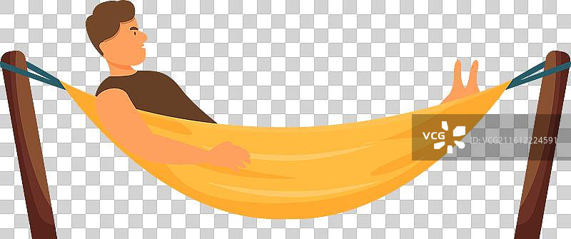 男人在吊床上放松，享受夏日假期图片素材