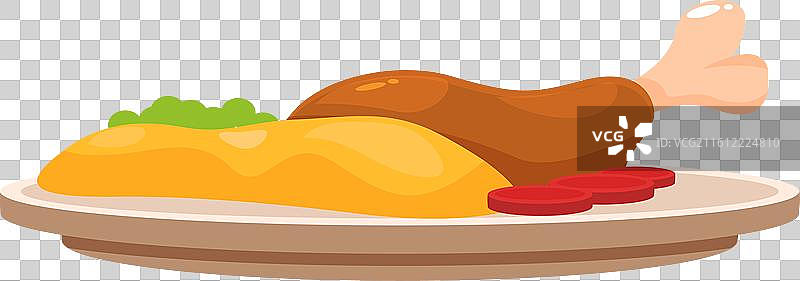 美味的烤鸡腿配土豆泥图片素材