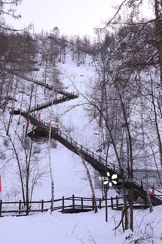 漠河龙江第一湾1000层阶梯图片素材