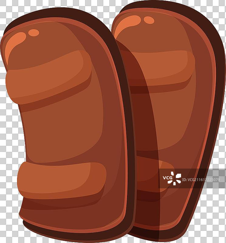 一对棕色皮革护胫，用于比赛图片素材