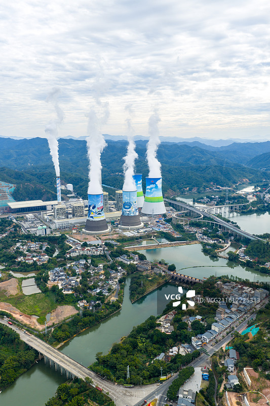 航拍广东梅州大埔三河坝发电厂图片素材