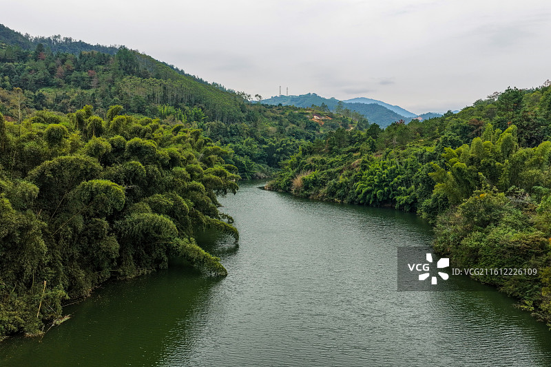 航拍广东梅州大埔大东镇白土村图片素材