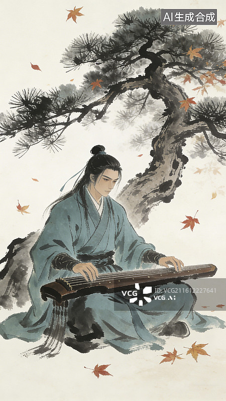 【AI数字艺术】水墨风格的江湖侠客图片素材