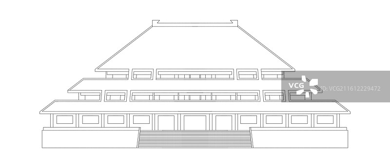 湖北省博物馆线稿图片素材