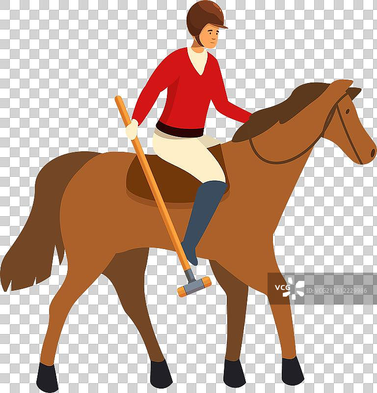 骑马者手持马鞭，骑着一匹马图片素材
