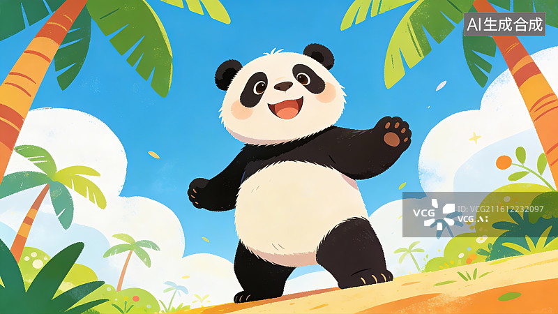 【AI数字艺术】可爱的大熊猫图片素材