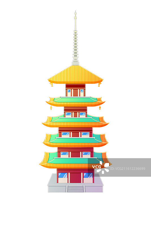 湖北武汉东湖五重塔图片素材