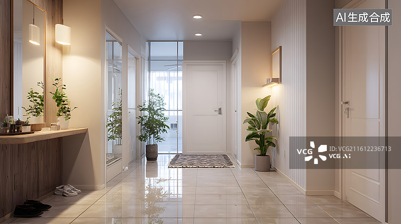 【AI数字艺术】室内走廊空间设计图片素材