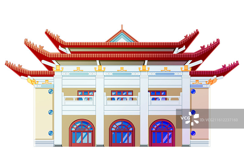 湖北武汉市政府礼堂图片素材