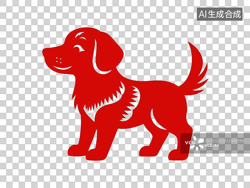 【AI数字艺术】民间剪纸生肖狗图片素材