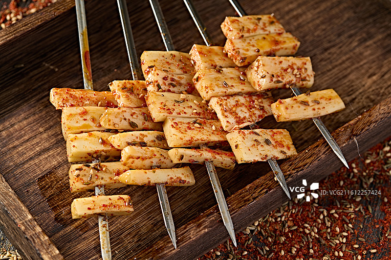 美味烧烤炭烤羊板筋图片素材