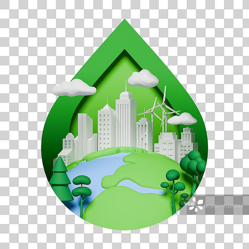 3D保护地球主题免抠设计元素图片素材