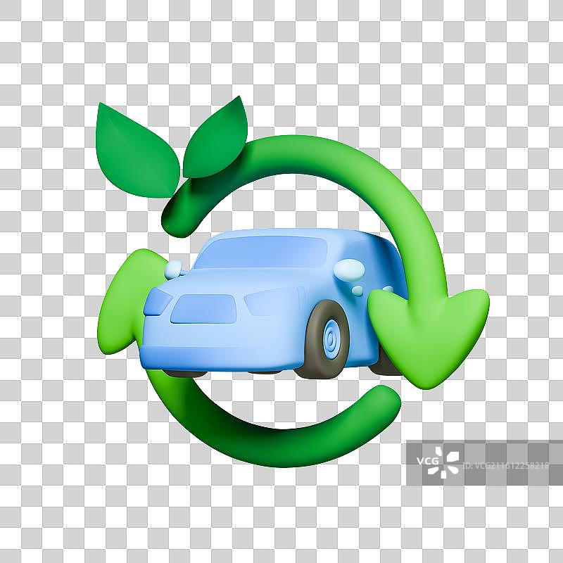3D新能源汽车环保主题免抠设计元素图片素材