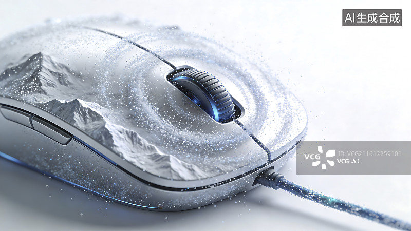 【AI数字艺术】雪山主题游戏鼠标创意设计图片素材