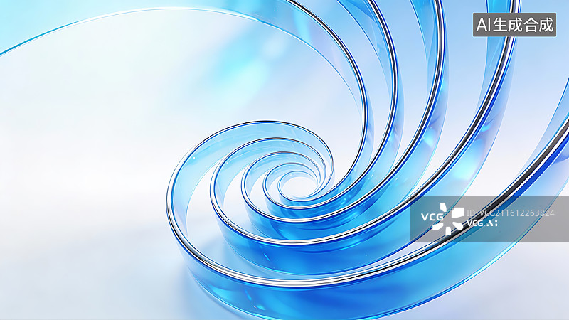 【AI数字艺术】科技毛玻璃抽象曲线背景图片素材
