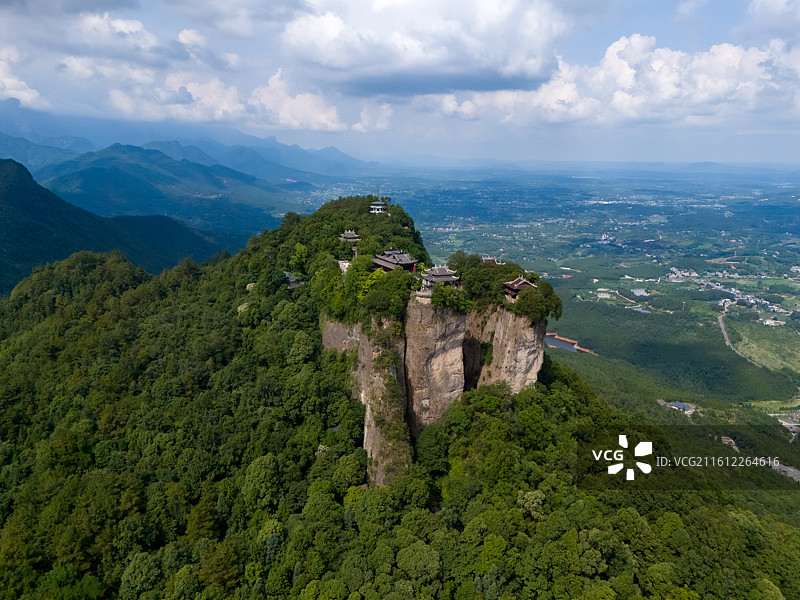 四川省绵阳市江油窦团山4A级旅游景区航拍图片素材