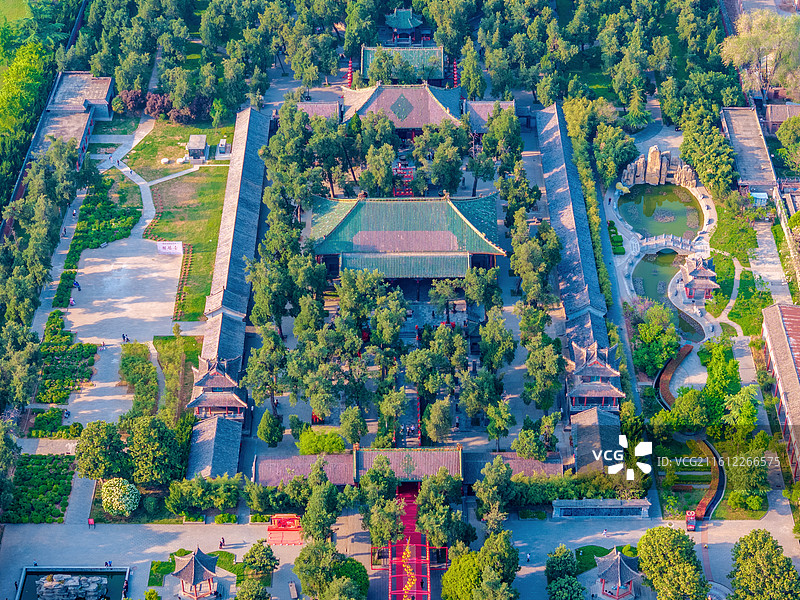 中国河南洛阳关林景区关林庙航拍风光图片素材