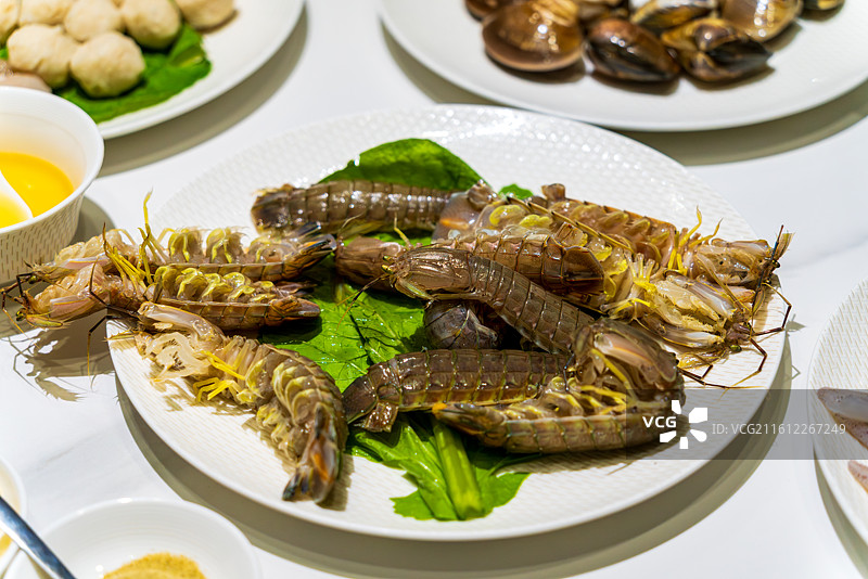 美味的各种生猛海鲜火锅套餐图片素材