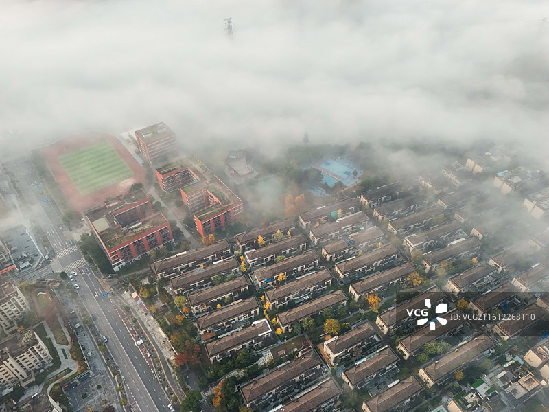 重庆市两江新区云海航拍图片素材