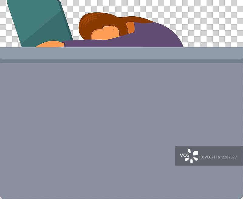 疲惫的办公室职员在工作桌前睡着了图片素材