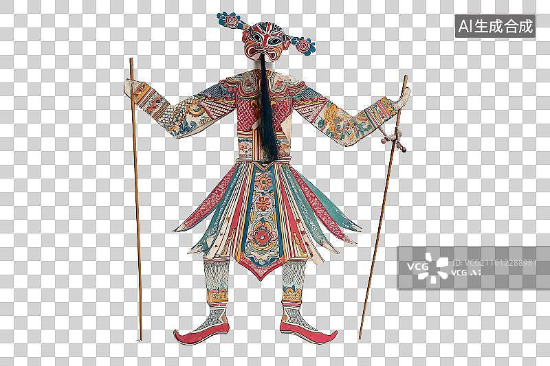 【AI数字艺术】免扣元素皮影戏孙悟空形象图片素材