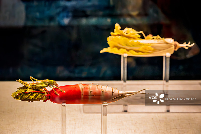 河南博物院象牙萝卜白菜图片素材