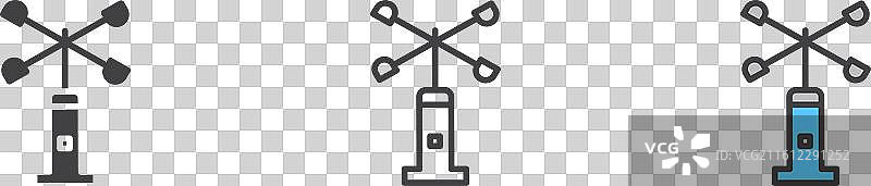 白色背景上的风速计图标集图片素材