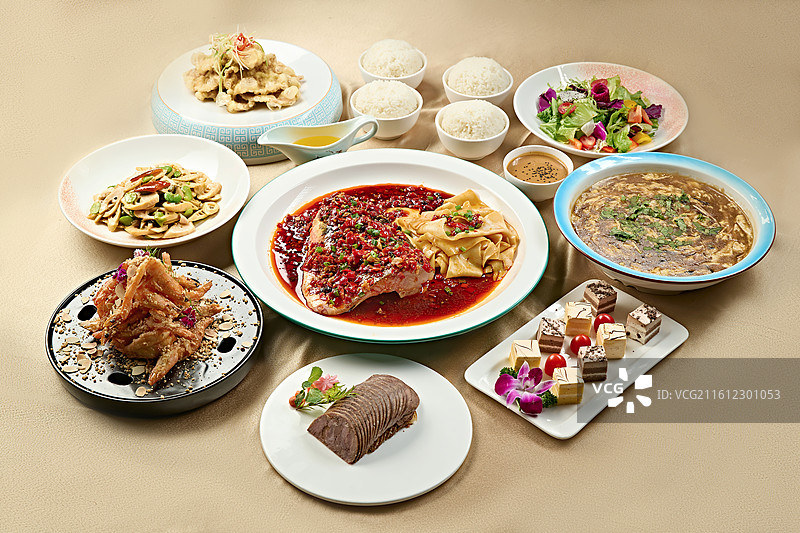 酒店饭店商务四人套餐组合图片素材