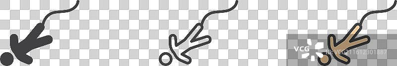 白色背景上的蹦极图标集图片素材