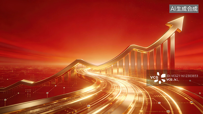 【AI数字艺术】金势向上图片素材