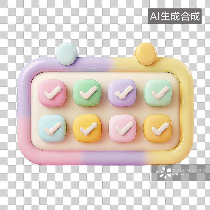 【AI数字艺术】可爱清单板图标图片素材