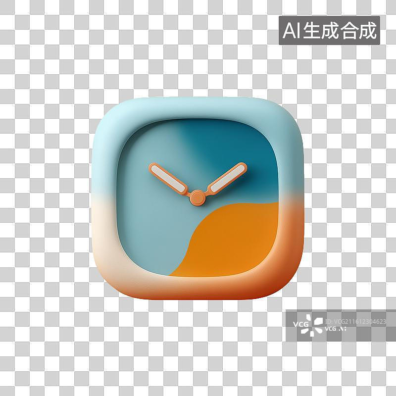 【AI数字艺术】可爱闹钟图标图片素材